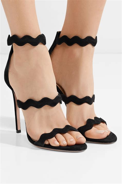 prada scalloped heels black|prada suede booties.